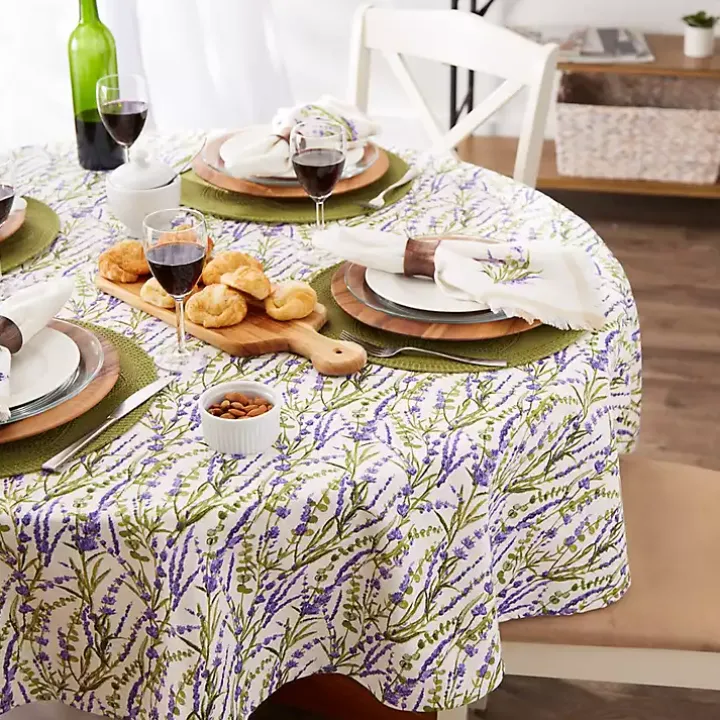 Lavender Fields Round Tablecloth