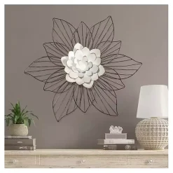 Layered Flower Metal Wall Plaque