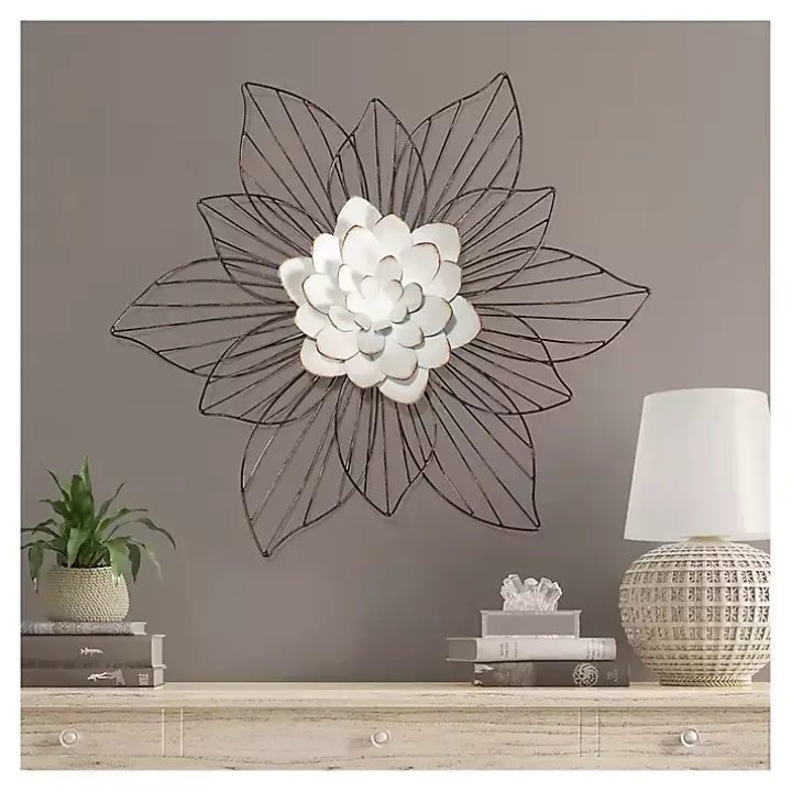 Layered Flower Metal Wall Plaque