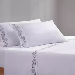 Leafy Vine Hem Microfiber 4-pc. Full Sheet Set