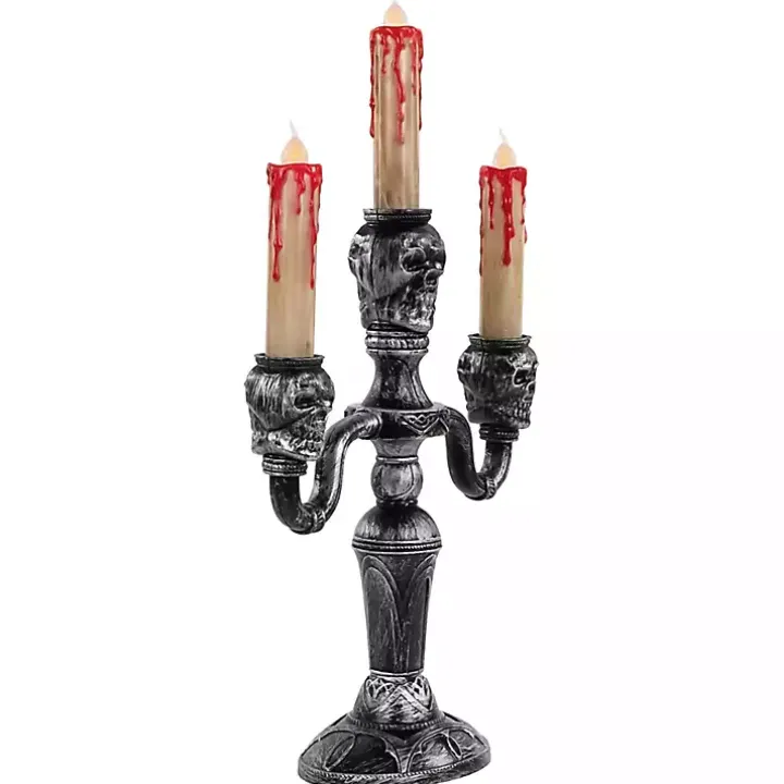 LED Bloody Skull Halloween Candelabra