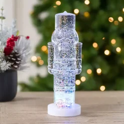 LED Clear Glitter Nutcracker Snow Globe