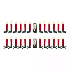 LED Clip-On Red Taper Candles, Set of 24