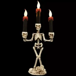 LED Dripping Skeleton Halloween Candelabra