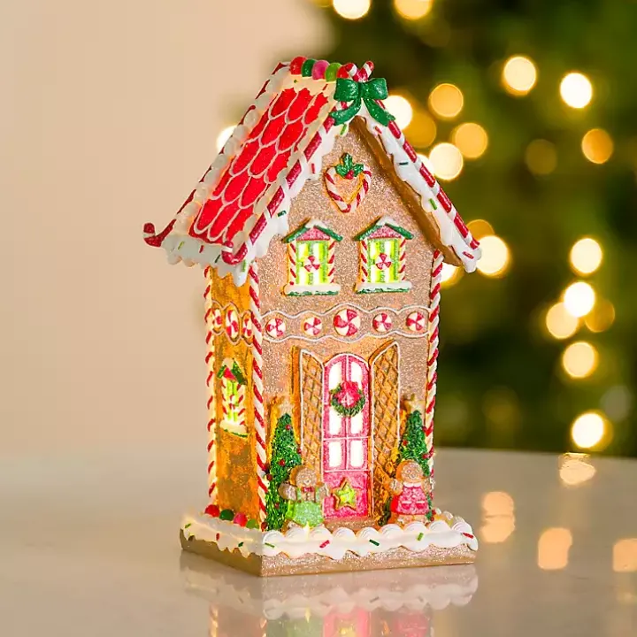 LED Gingerbread House Statue, 12 in.