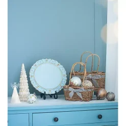 LED Glass Cone Snowy Trees, Set of 2