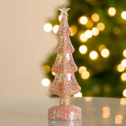 LED Glitter Confetti Christmas Tree, 12 in.