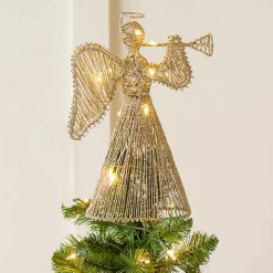 LED Gold Angel Tree Topper