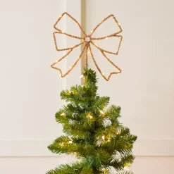 LED Gold Bow Christmas Tree Topper
