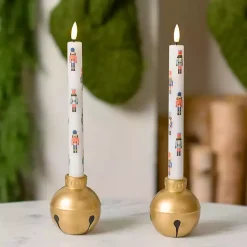 LED Nutcracker Taper Candles, Set of 2