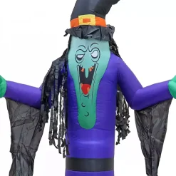 LED Purple Witch Halloween Inflatable, 12 ft.