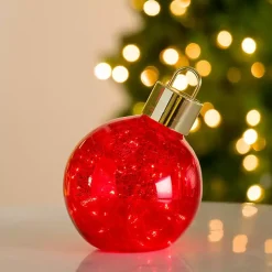 LED Red Mercury Glass Ornament, 10 in.