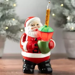 LED Santa with Bubble Light Figurine