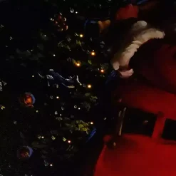 LED Santa with Gifts Canvas Art Print