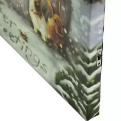 LED Snowman & Reindeer Christmas Canvas Art Print