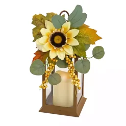 LED Sunflower and Eucalyptus Lantern