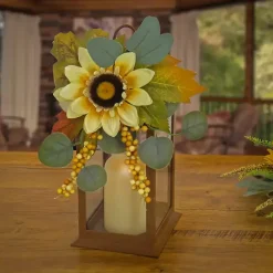 LED Sunflower and Eucalyptus Lantern