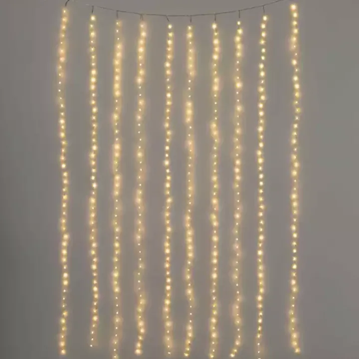 LED Warm White Christmas Curtain String Lights