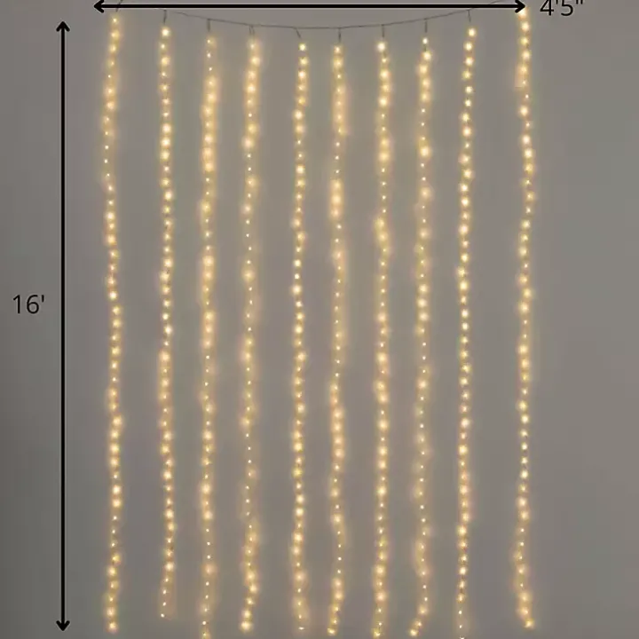 LED Warm White Christmas Curtain String Lights