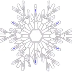 LED White and Blue Snowflake Decoration, 16 in.
