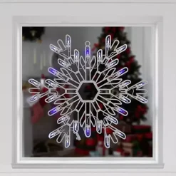 LED White and Blue Snowflake Decoration, 15 in.
