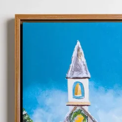 LED White Church Christmas Canvas Art Print