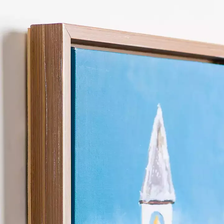 LED White Church Christmas Canvas Art Print