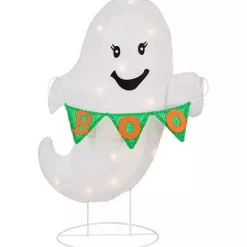 LED White Ghost Boo Banner Halloween Outdoor Décor