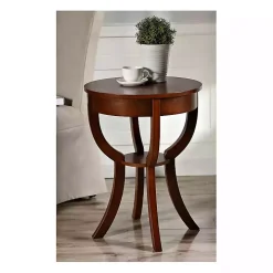 Leila Round Cherry Accent Table