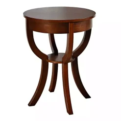 Leila Round Cherry Accent Table