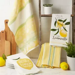 Lemon Bliss Printed Kitchen Towels, Set of 4