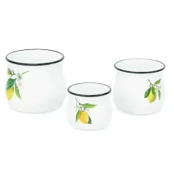 Lemon Blossom Enamel Jars, Set of 3