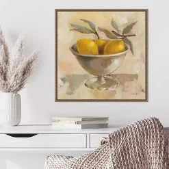 Lemon Bowl Framed Canvas Art Print