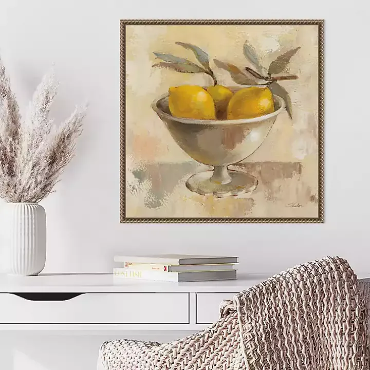 Lemon Bowl Framed Canvas Art Print