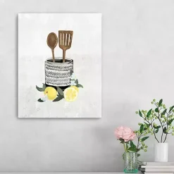 Lemon Kitchen Utensils Canvas Art Print