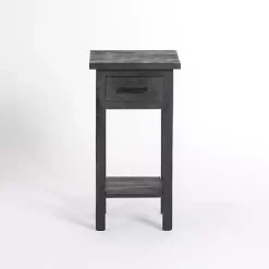 Leo Black Wood Accent Table
