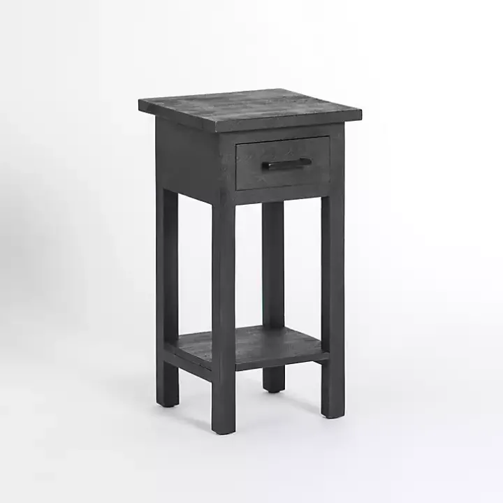 Leo Black Wood Accent Table