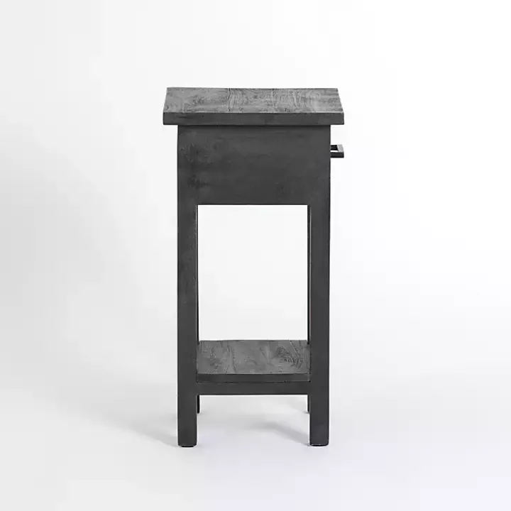 Leo Black Wood Accent Table