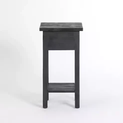 Leo Black Wood Accent Table