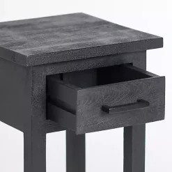 Leo Black Wood Accent Table