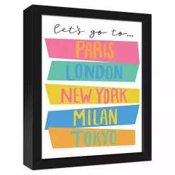 Let's Go Travel Framed Canvas Art Print