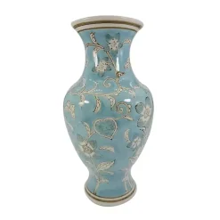Light Blue Chinoiserie Vase