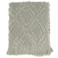 Light Blue Diamond Pattern Throw Blanket