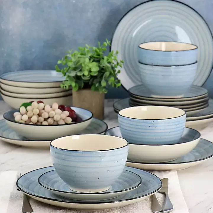 Light Blue Gia Stoneware 24-pc. Dinnerware Set