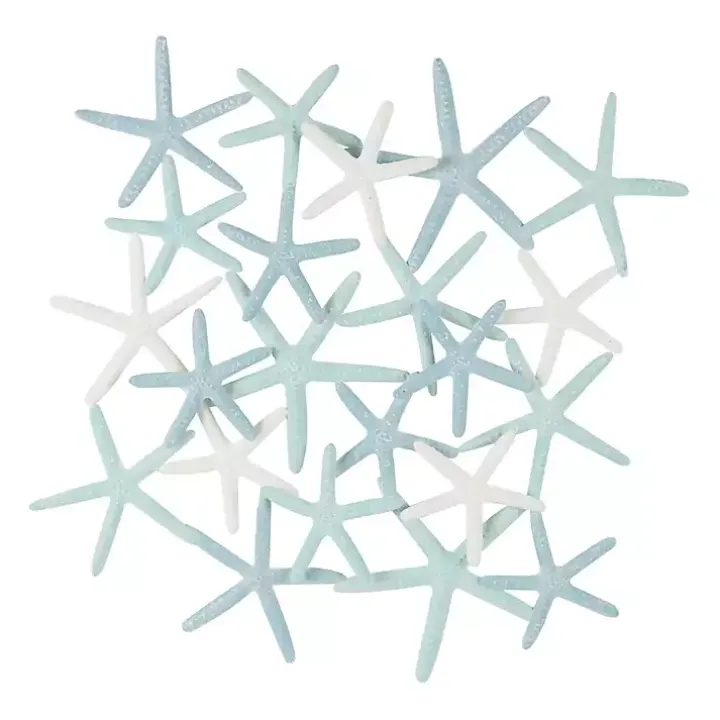 Light Blue Metal Overlapping Starfish Wall Plaque