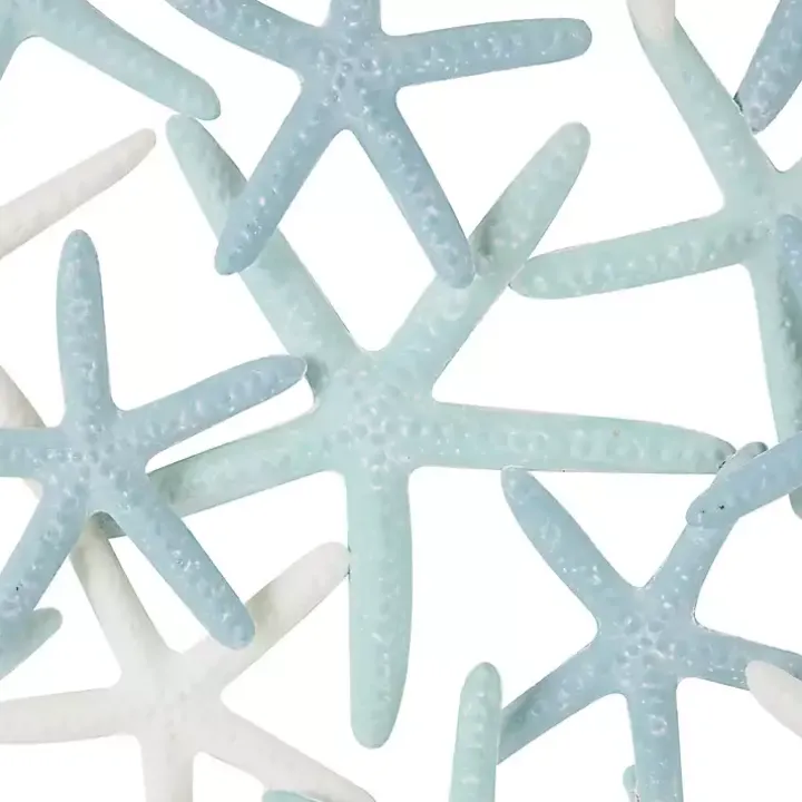 Light Blue Metal Overlapping Starfish Wall Plaque