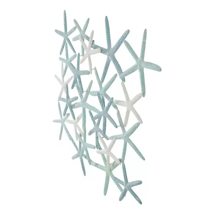 Light Blue Metal Overlapping Starfish Wall Plaque