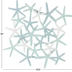 Light Blue Metal Overlapping Starfish Wall Plaque