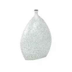 Light Blue Mother of Pearl Floral Floor Vase