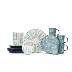 Light Blue Patterned 16-pc. Dinnerware Set
